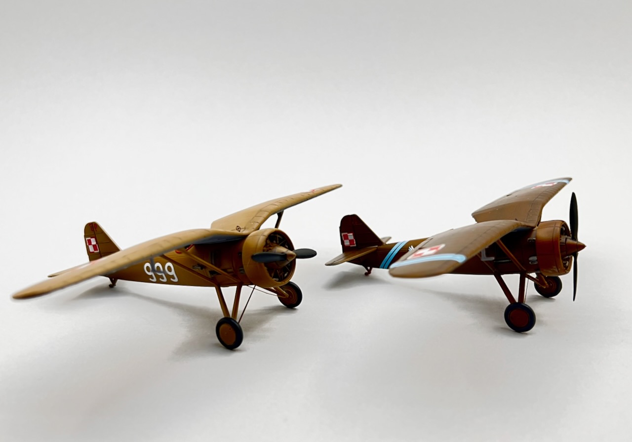 2 x PZL P.7a - Polish fighter. I like this plane so much I had to make 2